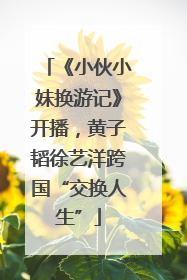 《小伙小妹换游记》开播，黄子韬徐艺洋跨国“交换人生”