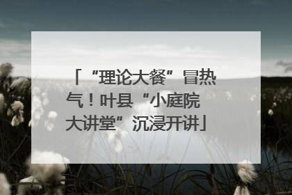 “理论大餐”冒热气！叶县“小庭院 大讲堂”沉浸开讲
