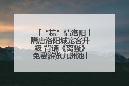 “粽”情洛阳丨隋唐洛阳城宠客升级 背诵《离骚》免费游览九洲池
