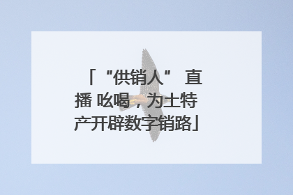 “供销人” 直播 吆喝，为土特产开辟数字销路