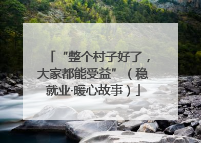“整个村子好了，大家都能受益”（稳就业·暖心故事）