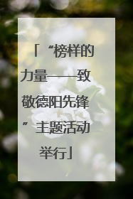 “榜样的力量——致敬德阳先锋”主题活动举行