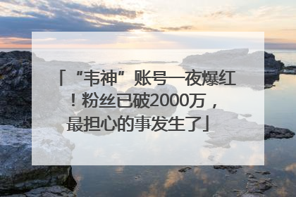 “韦神”账号一夜爆红！粉丝已破2000万，最担心的事发生了