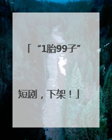 “1胎99子”短剧，下架！