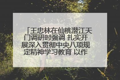 王忠林在仙桃潜江天门调研时强调 扎实开展深入贯彻中央八项规定精神学习教育 以作风建设新成效加快推动高质量发展