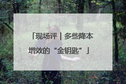 现场评｜多些降本增效的“金钥匙”