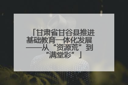 甘肃省甘谷县推进基础教育一体化发展——从“资源荒”到“满堂彩”