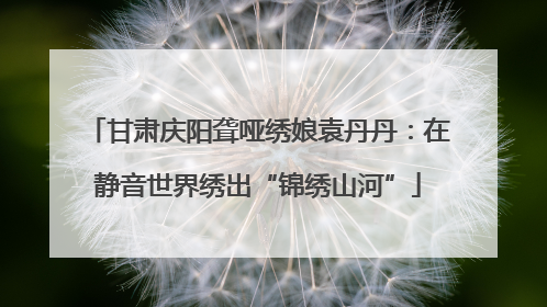 甘肃庆阳聋哑绣娘袁丹丹：在静音世界绣出“锦绣山河”
