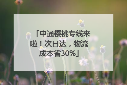 申通樱桃专线来啦！次日达，物流成本省30%