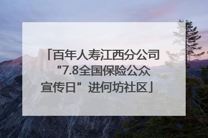 百年人寿江西分公司“7.8全国保险公众宣传日”进何坊社区