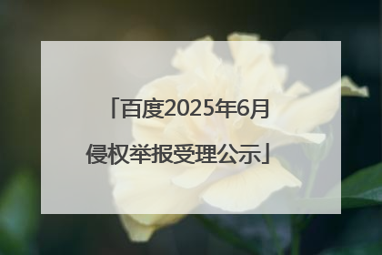 百度2025年6月侵权举报受理公示