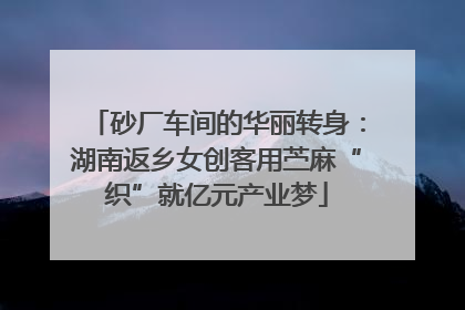 砂厂车间的华丽转身：湖南返乡女创客用苎麻“织”就亿元产业梦