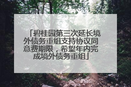 碧桂园第三次延长境外债务重组支持协议同意费期限，希望年内完成境外债务重组