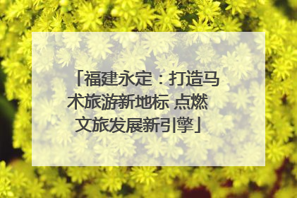 福建永定：打造马术旅游新地标 点燃文旅发展新引擎