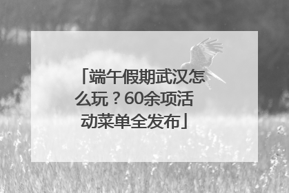 端午假期武汉怎么玩？60余项活动菜单全发布