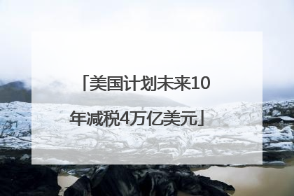 美国计划未来10年减税4万亿美元