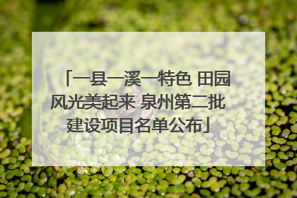 一县一溪一特色 田园风光美起来 泉州第二批建设项目名单公布