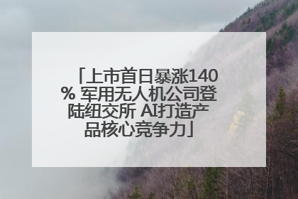 上市首日暴涨140% 军用无人机公司登陆纽交所 AI打造产品核心竞争力