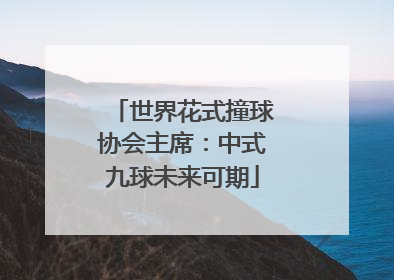 世界花式撞球协会主席：中式九球未来可期