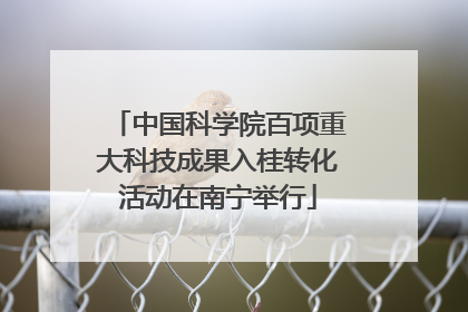 中国科学院百项重大科技成果入桂转化活动在南宁举行