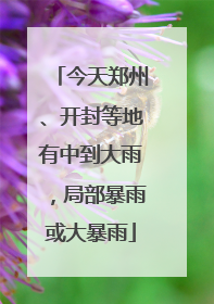 今天郑州、开封等地有中到大雨，局部暴雨或大暴雨