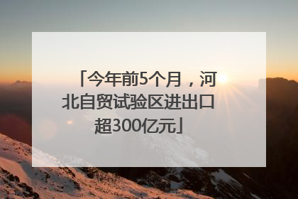 今年前5个月，河北自贸试验区进出口超300亿元