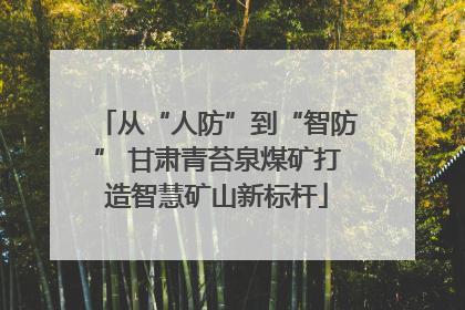 从“人防”到“智防” 甘肃青苔泉煤矿打造智慧矿山新标杆