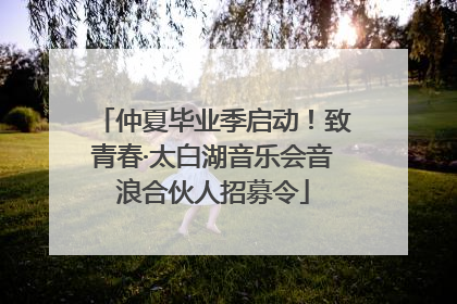 仲夏毕业季启动！致青春·太白湖音乐会音浪合伙人招募令
