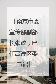 南京市委宣传部副部长张政，已任高淳区委书记