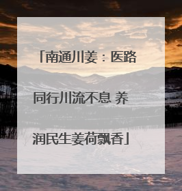 南通川姜：医路同行川流不息 养润民生姜荷飘香