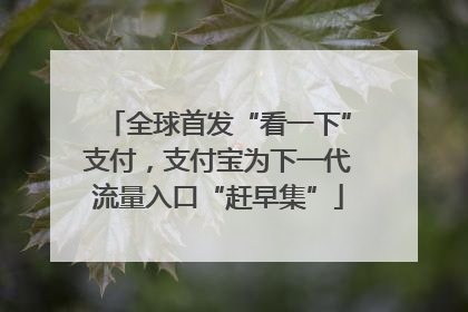 全球首发“看一下”支付，支付宝为下一代流量入口“赶早集”