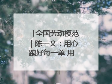 全国劳动模范｜陈一文：用心跑好每一单 用爱回馈这座城