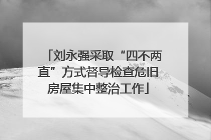 刘永强采取“四不两直”方式督导检查危旧房屋集中整治工作