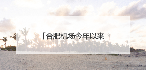 合肥机场今年以来旅客吞吐量同比增幅位居全国第一方阵