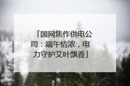 国网焦作供电公司：端午情浓，电力守护艾叶飘香