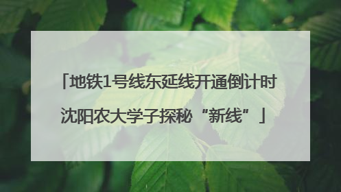 地铁1号线东延线开通倒计时 沈阳农大学子探秘“新线”