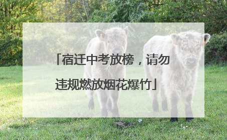 宿迁中考放榜，请勿违规燃放烟花爆竹