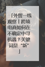 外贸一线观察丨跨境电商如何在不确定中寻机遇？关键词是“新”