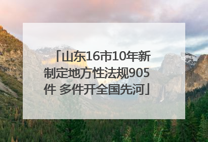 山东16市10年新制定地方性法规905件 多件开全国先河