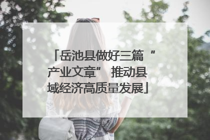 岳池县做好三篇“产业文章” 推动县域经济高质量发展