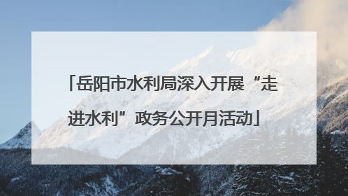 岳阳市水利局深入开展“走进水利”政务公开月活动