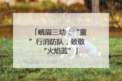 峨眉三幼：“童”行消防队，致敬“火焰蓝”