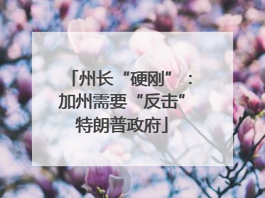 州长“硬刚”：加州需要“反击”特朗普政府