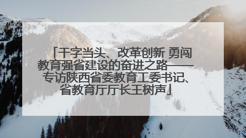 干字当头、改革创新 勇闯教育强省建设的奋进之路——专访陕西省委教育工委书记、省教育厅厅长王树声