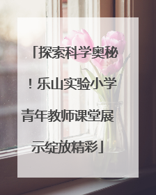 探索科学奥秘！乐山实验小学青年教师课堂展示绽放精彩