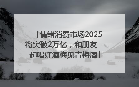 情绪消费市场2025将突破2万亿，和朋友一起喝好酒梅见青梅酒