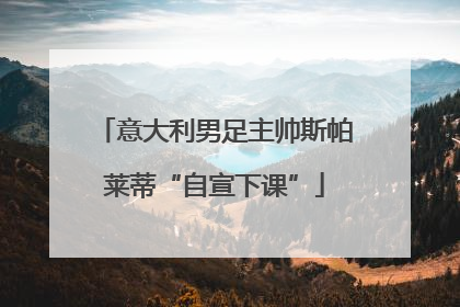 意大利男足主帅斯帕莱蒂“自宣下课”
