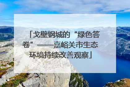 戈壁钢城的“绿色答卷”——嘉峪关市生态环境持续改善观察