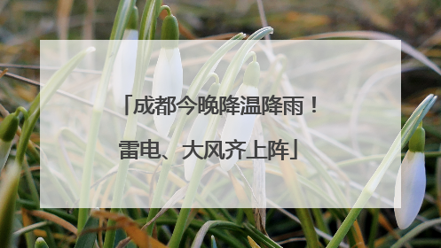 成都今晚降温降雨！雷电、大风齐上阵