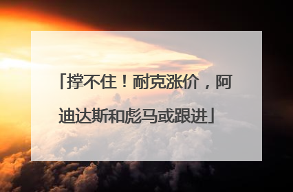撑不住！耐克涨价，阿迪达斯和彪马或跟进
